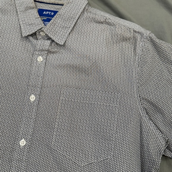 Men’s blue and white button down SLIM FIT shirts with patterns - Picture 3 of 11